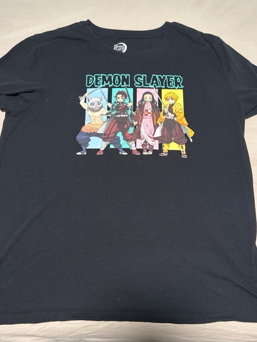 Demon Slayer Black Graphic Tee - Anime Short Sleeve Top